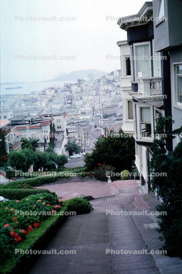 Lombard Street, Driveway, homes, houses, August 1962, 1960s