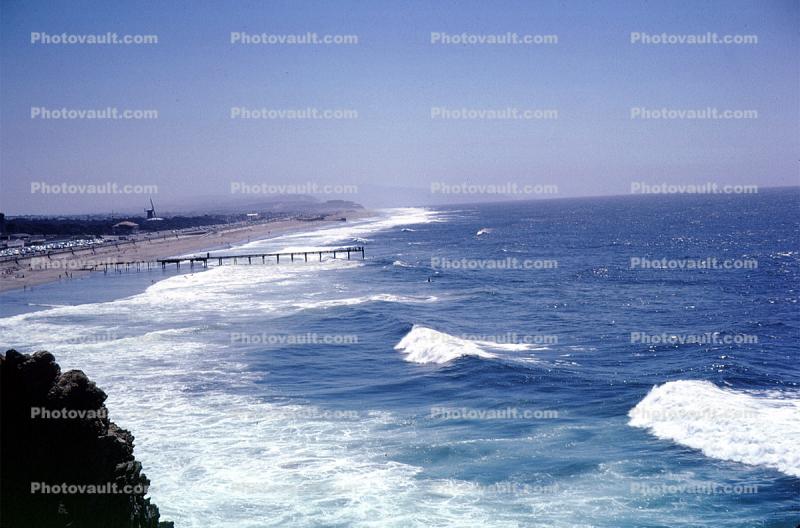 Ocean Beach, Pier, waves, Pacific Ocean, windmill, Great Highway, August 1962, 1960s, Ocean-Beach