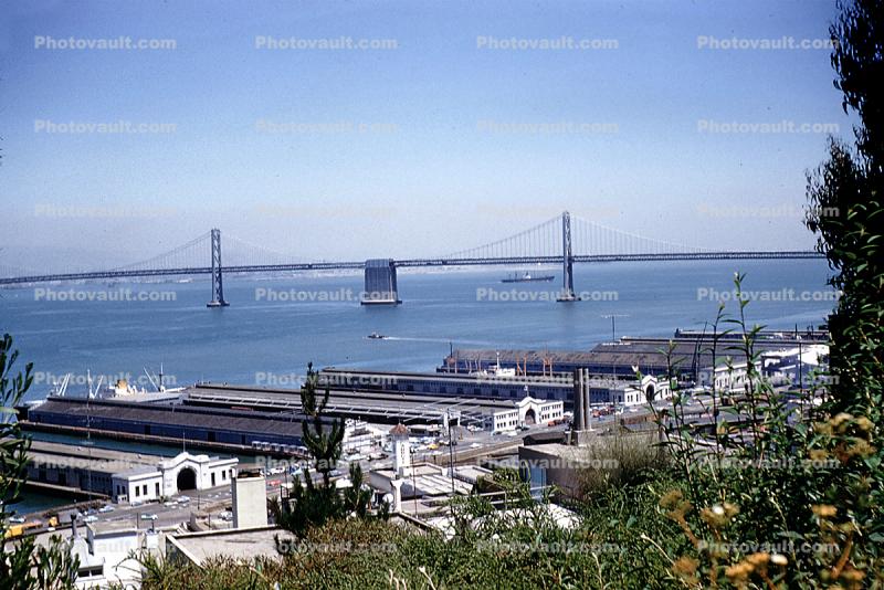 Docks, Piers, ships, the Embarcadero, July 1958, 1950s