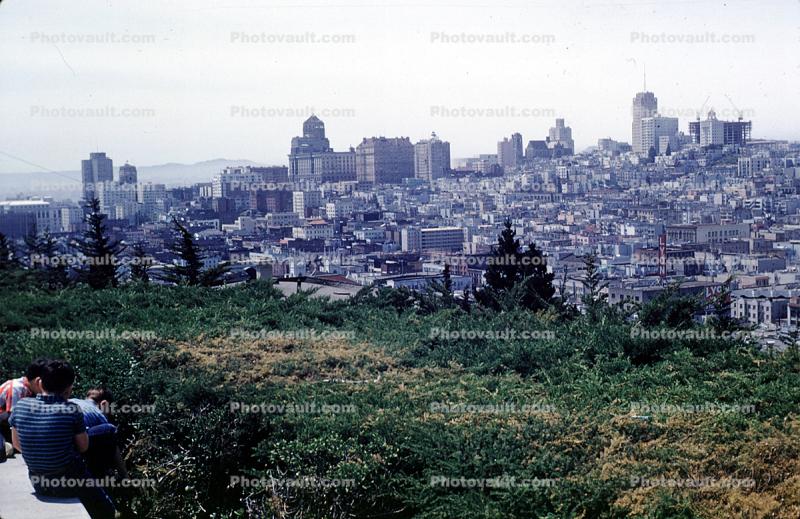 view from Coit Tower, August 1960, 1960s
