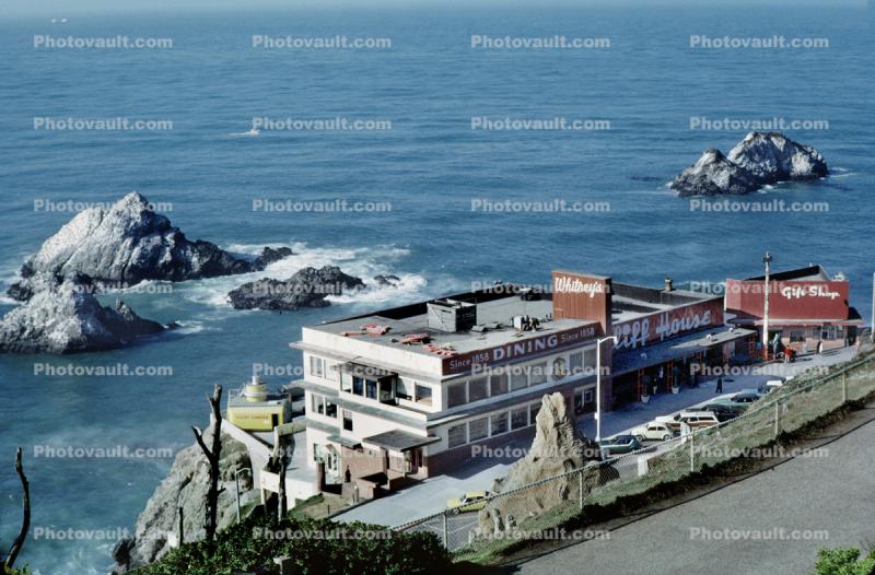 Whitney's, Seal Rock, building, Cliff-House, Pacific Ocean, Cliff-hanging Architecture, 1972, 1970s