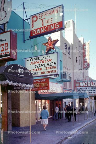 Peppermint Tree Dancing, Strip Club, Home of the Amateur Topless, Broadway Street, Barbary Coast, 1967, 1960s