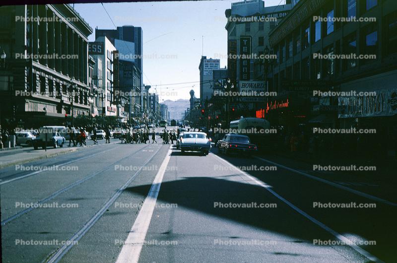 Market Street, cars, 1960s