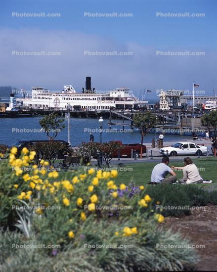 Hyde Street Pier, Car Ferry, flowers, , Aquatic Park