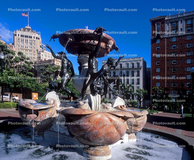 Fountain of the Tortoises, Huntington Park, Mark Hopkins Hotel, Nob Hill