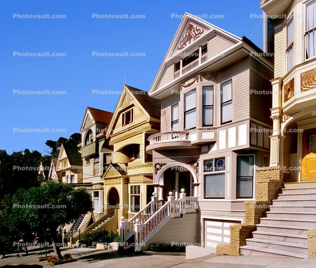 steps, Janice Joplin's Home in SF, Row of Houses