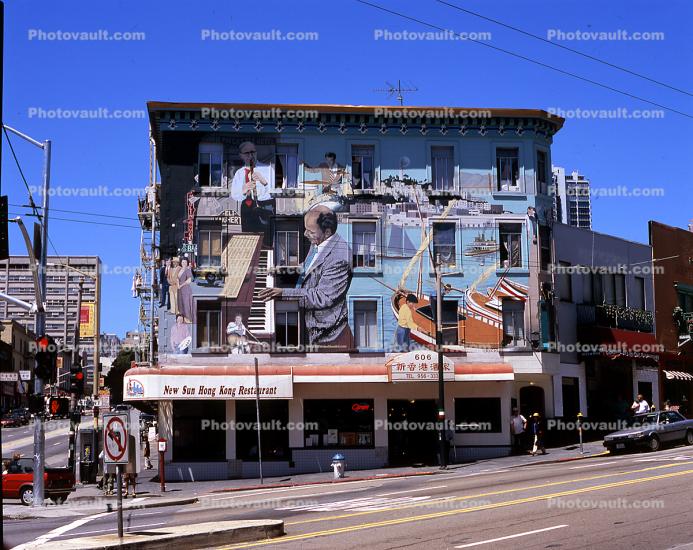 corner of Broadway and Columbus avenue, Mural, North-Beach