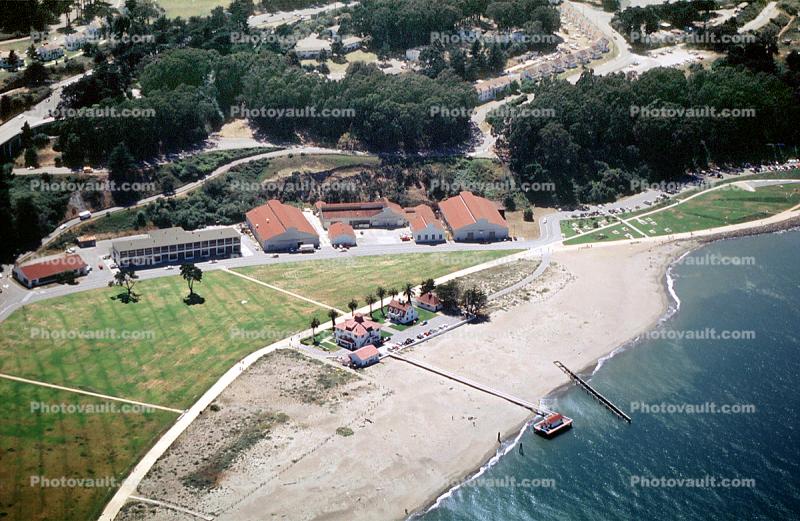 Chrissy Field, beach, path, pier, buildings, the Presidio