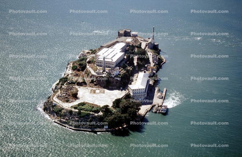 Alcatraz Island, boats, pier, dock, buildings
