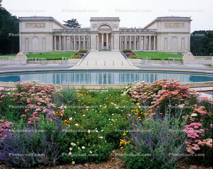 Pond, Flowers, Palace of Legion of Honor, San Francisco, Honneur Et Patrie
