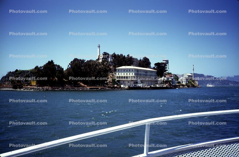 Alcatraz Island, buildings, dock, June 1984, 1980s