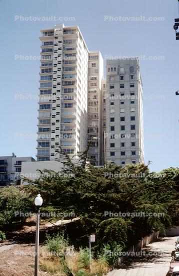 apartment buildings, Russian Hill, June 1966, 1960s