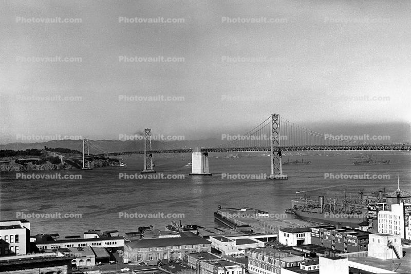 Docks, Waterfront, Embarcadero, Yerba Buena Island, Liberty Ship, 1940s