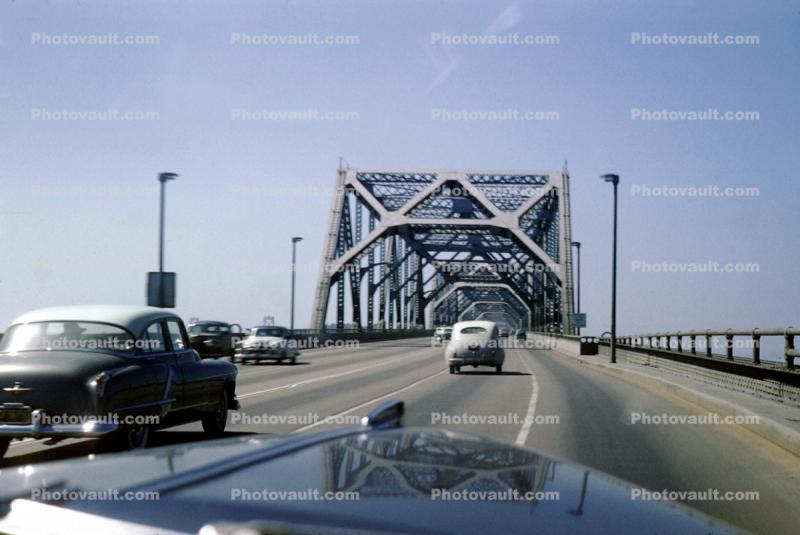 Cars on the Bay Bridge, Oldsmobile, 1950s