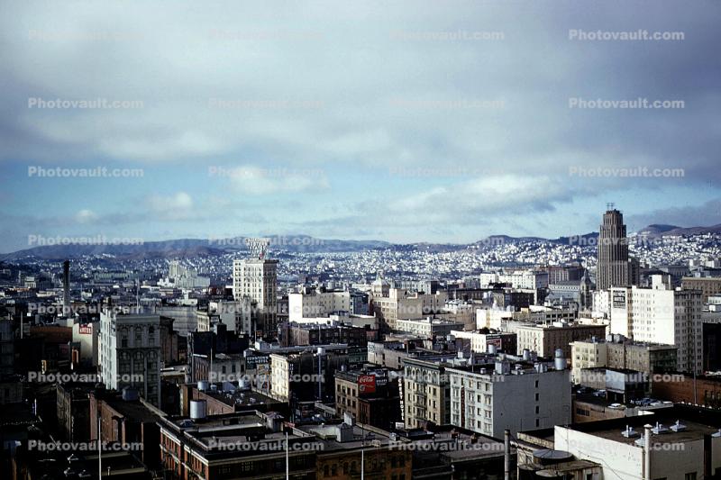 Skyline, buildings, Cityscape, 1950s