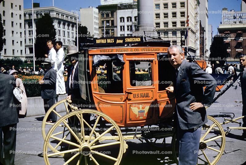 Well's Fargo Overland Stage Coach, Union Square, 1950s