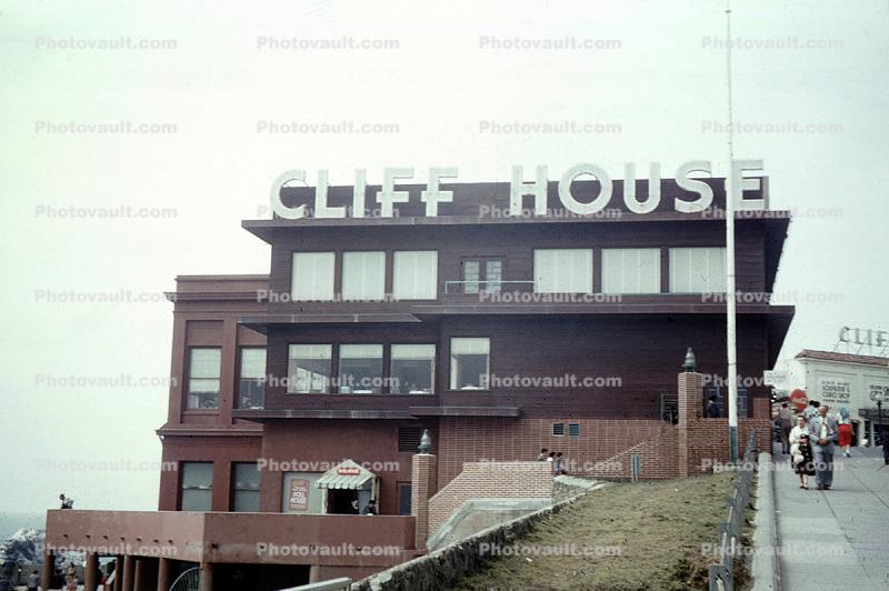 The Cliff House, landmark, building, 1950s