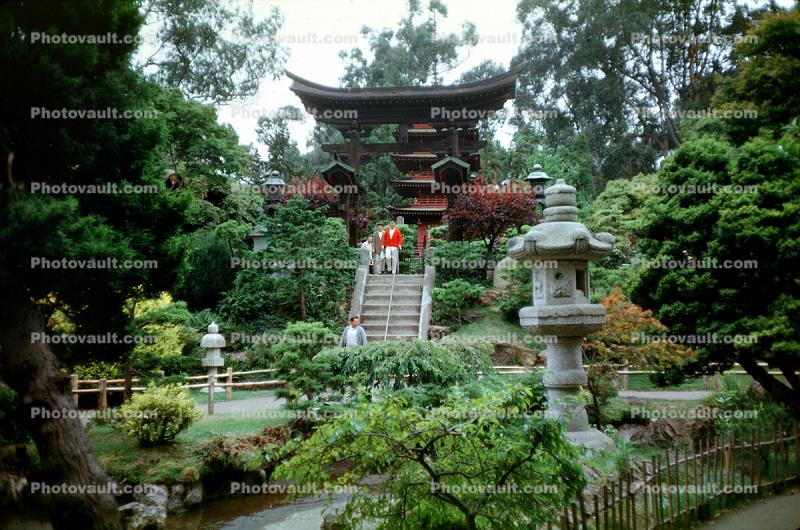 Stone Lantern, Torii Gate, Japanese Tea Garden, January 1968, 1960s