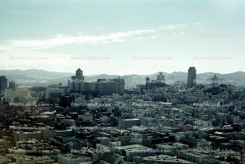 Skyline, buildings, 1950s