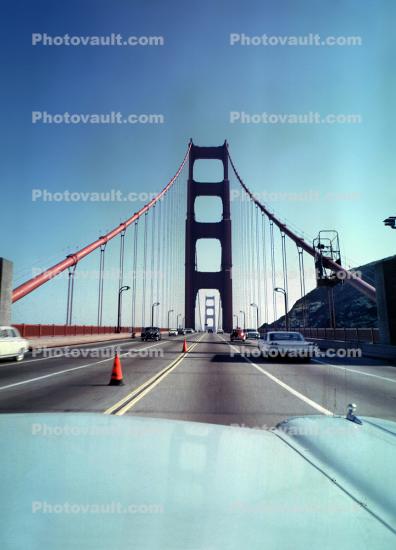 Cars on the Golden Gate Bridge, 1950s