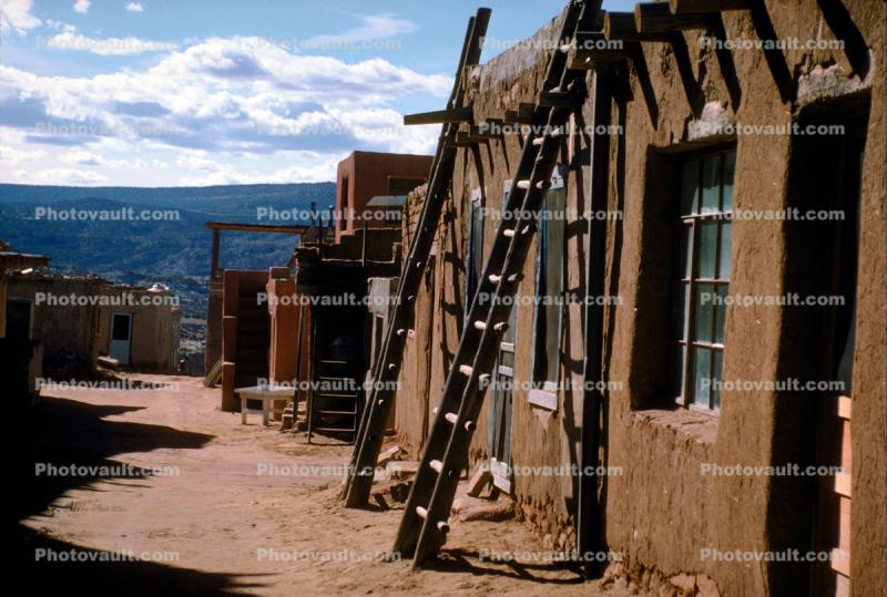 Ladders, walls, Pueblo de Taos, Ladders