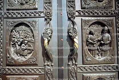 Door Handles, Ornate, bar-Relief, opulant