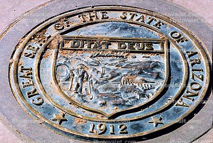 Great Seal of the State of Arizona, Medallion, Four Corners Monument, Round, Circular, Circle