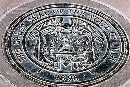 Great Seal of the State of Utah, Medallion, Four Corners Monument, Round, Circular, Circle