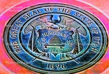 Great Seal of the State of Utah, Medallion, Four Corners Monument, Round, Circular, Circle