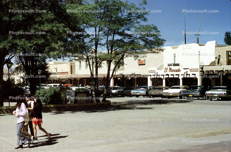 Taos Plaza, Cars, vehicles, Automobile, 1960s