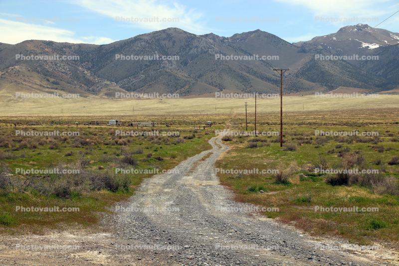 Dirt Road to a Mountain Range, near Imlay Nevada