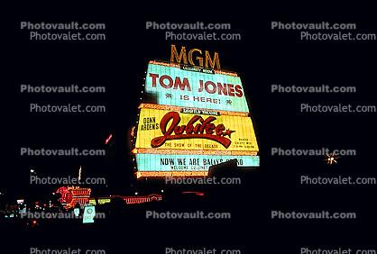 MGM Grand Hotel, Tom Jones, Night, Nighttime, Neon Lights