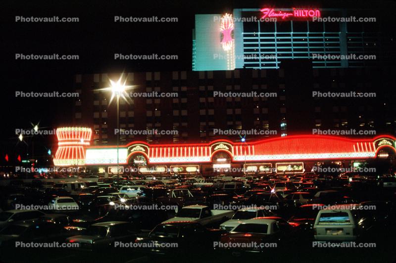Flamingo Hilton, Night, Nighttime, Neon Lights