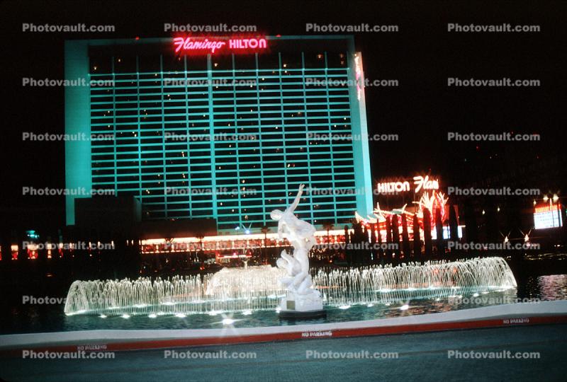 Flamingo Hilton Hotel, Night, Nighttime, Neon Lights