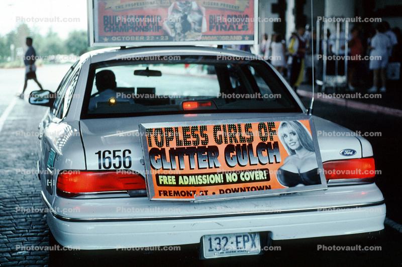 Topless Girls of Glitter Gulch, Taxi Cab, Car, Automobile, Vehicle