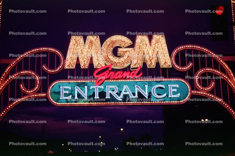 MGM Grand, Casino, Night, Nighttime, Neon Lights