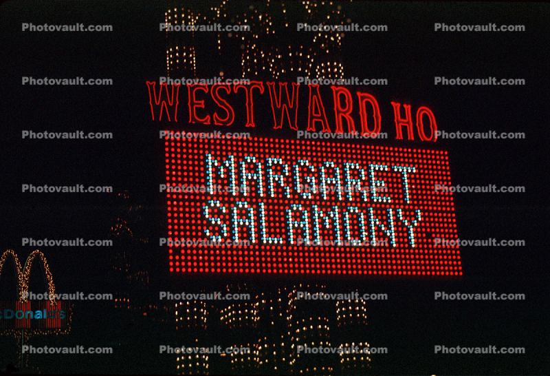 Westward Ho, Margaret Salamony, Casino, Sign, signage, billboard, Night, Nighttime, Neon Lights