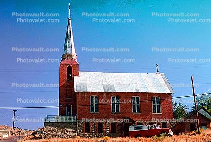 Church, steeple, building, Austin Nevada