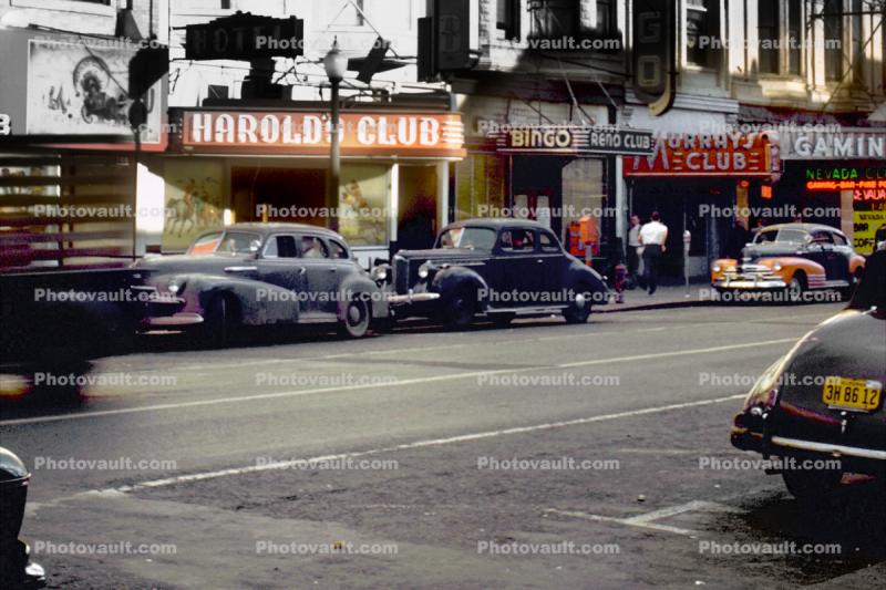 Harold's Club, cars, Murrays Club, buildings, casinos, automobile, vehicles, Reno, 1940s