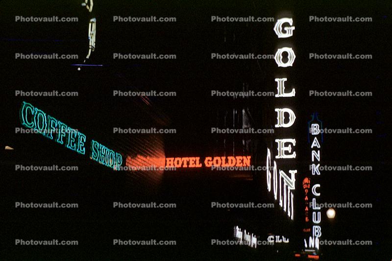 Hotel Golden Signage, Hotel, Night, Nighttime, neon lights