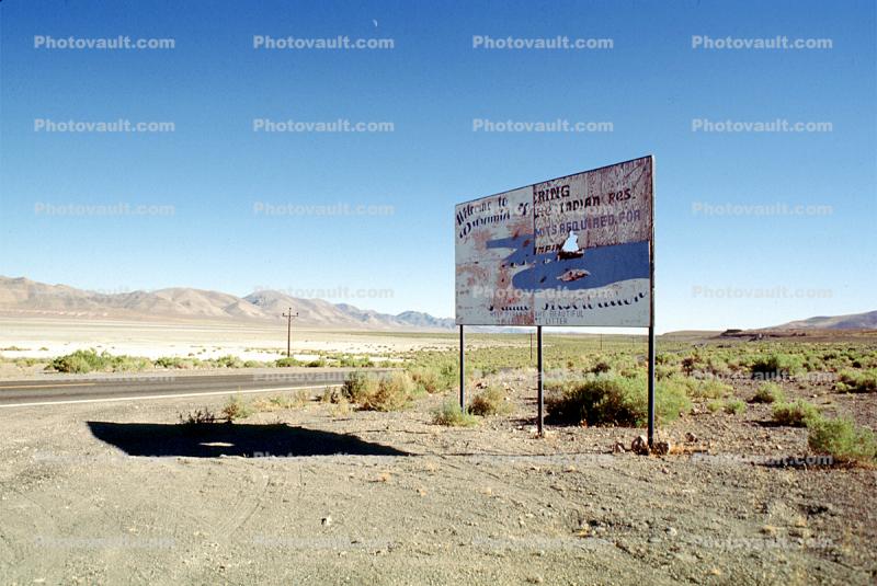 Welcome to Pyramid Lake, road sign