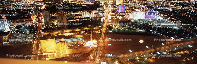 Panorama, Night, Nighttime, Neon Signs, buildings, casino, street, Hotel, building, cityscape, skyline