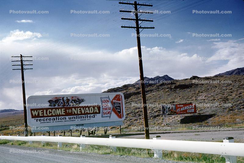 Welcome to Nevada, border, 1962, 1960s