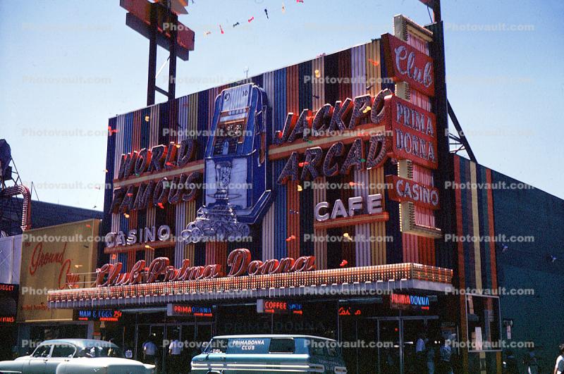 Club Prima Donna, World Famous Jackpot Arcade, Casino, Building, van, Reno, 1962, 1960s