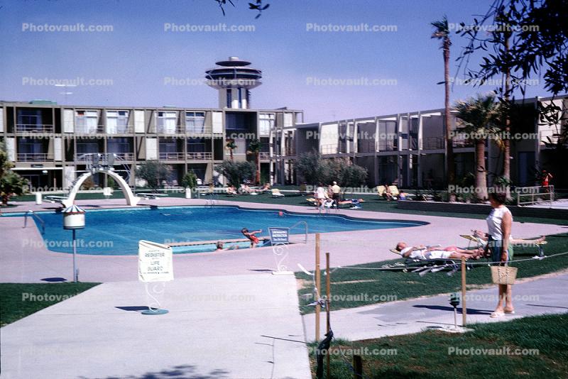 Dunes Pool, Motel, hotel, Landmark Building, 1963, 1960s