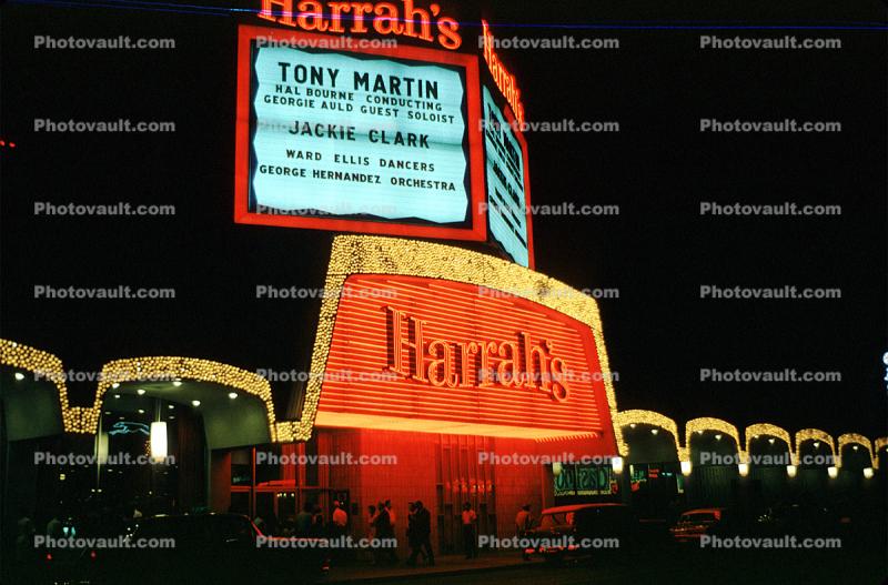 Harrah's, Tony Martin, Sign, Hotel, Casino, building, 1966, 1960s