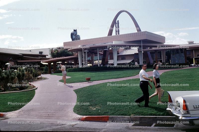 Arch, Path, hotel, casino, resort, building, art-deco, 1958, 1950s