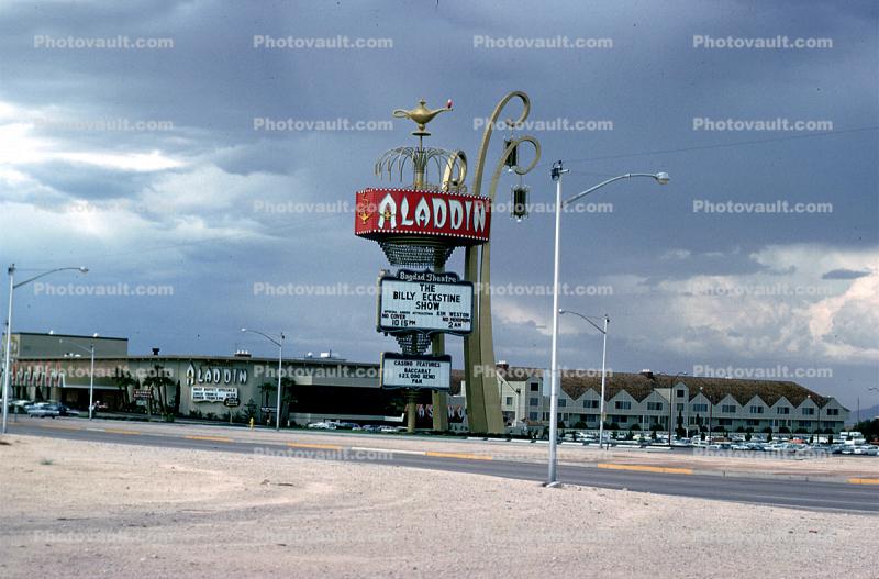 Aladin, Hotel, Sign, Building, 1967, 1960s