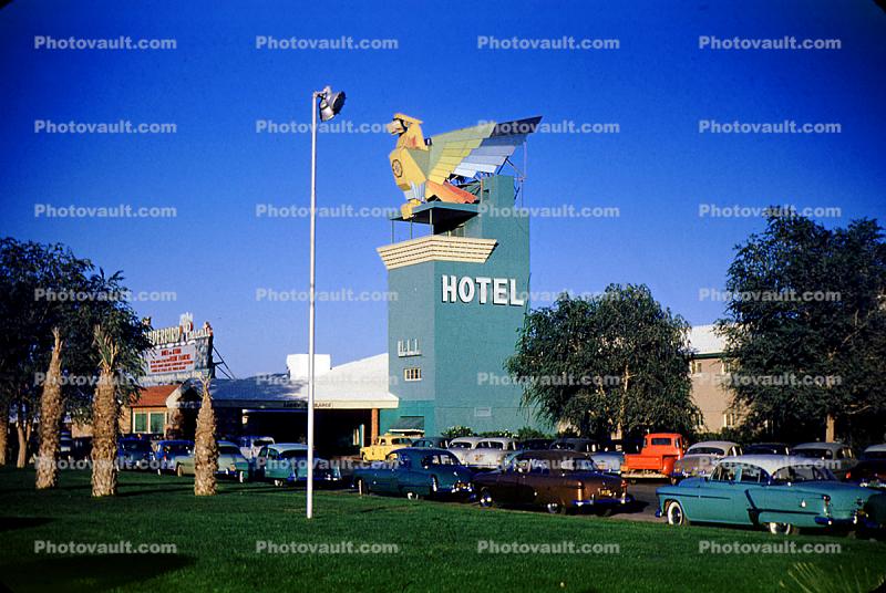 Thunderbird Hotel, Casino, Cars, 1950s