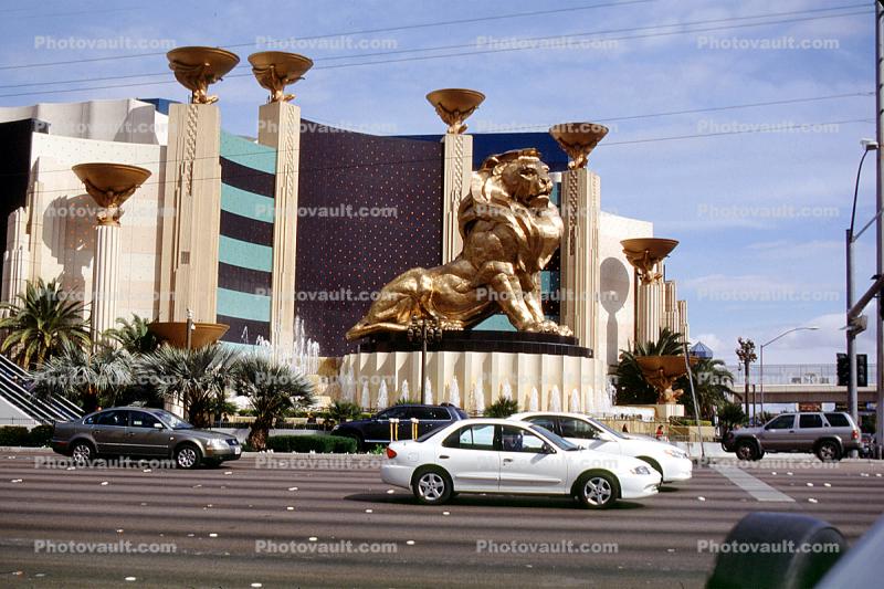 The MGM Grand Hotel, Lion, cars, Casino, building, vehicles, Automobile